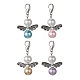 Décorations de pendentif en perles rondes en alliage d'ange et perles de verre HJEW-JM01292-1