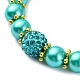Pulseras de cuentas de perlas de imitación de vidrio para mujer. BJEW-JB10034-03-3