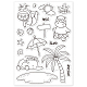 GLOBLELAND Summer Beach Stamps Cute Animals Silicone Clear Stamp Seals for Cards Making DIY Scrapbooking Photo Journal Album Decoration DIY-WH0167-56-649-8