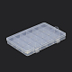 プラスチックビーズ収納ケース  24のコンパートメント  長方形  透明  190x135x22mm CON-R011-66-2