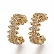 Brass Micro Pave Clear Cubic Zirconia Cuff Earrings X-EJEW-Z004-01G-1
