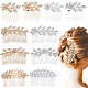 Gomakerer 10 個 10 スタイルリーフヘアコーム  混合色鉄ヘアコームクリップラインストーン花嫁の結婚式のヘアピース装飾ヘアアクセサリー女性のための OHAR-BC0001-02-1