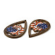 Односторонние подвески из осины с принтом на тему американского флага WOOD-G014-01E-4