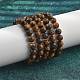 Натуральный тигровый глаз шарика браслеты простирания BJEW-K212-C-028-3