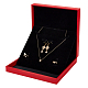 Boîte de rangement de bijoux en cuir pu carré avec peluches AJEW-WH0505-86B-01-1