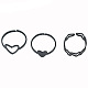 3 шт. 3 стиля набор железных колец-манжет в форме сердца FS-WG0D8D1-01-5