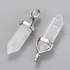 Natural Quartz Crystal Double Terminated Pointed Pendants G-F295-04G-2