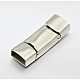 Enamel Smooth 304 Stainless Steel Rectangle Magnetic Clasps STAS-E073-14B-2