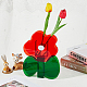 花の形のプラスチック製の花瓶  ホームディスプレイ装飾用  レッド  250mm DIY-WH0227-16-6