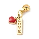 Décorations de pendentif coeur en alliage d'émail HJEW-JM00713-01-5