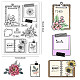 CRASPIRE Silicone Clear Stamps Vintage Flower Frame Sunflower Clear Stamps Scrapbooking Rubber Stamps for Card Making Decoration DIY Scrapbooking Embossing Album Decor Craft DIY-WH0167-56-1082-2