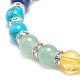 Bracelet extensible perlé de perles rondes en pierres naturelles et synthétiques mélangées BJEW-JB08573-5