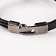 Trendy Unisex Casual Style Hemp Cord Wrapped Leather Bracelets BJEW-L322-02-2