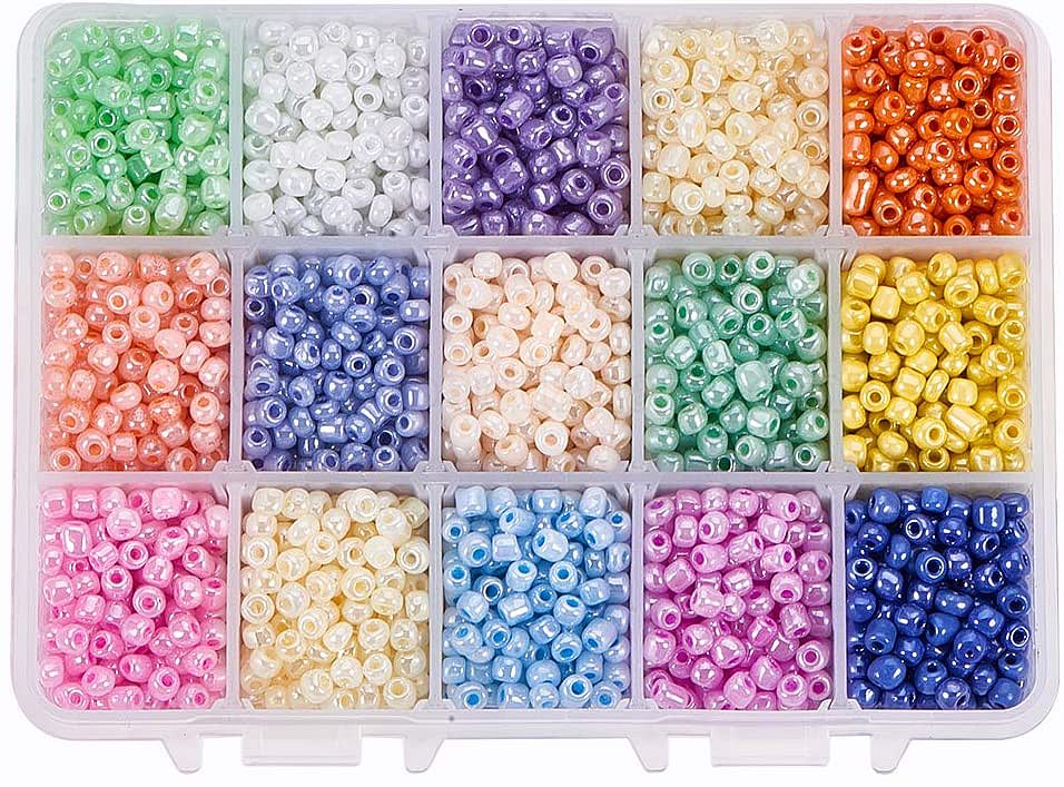 Shop PandaHall About 3000 Pcs 15 Colors 6/0 Multicolor Beading Glass