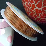 Abalorios de vidrio pintado para hornear hebras, Plateado de larga duración, crudo, 26 diámetro, 0.4mm, aproximadamente 39.37 pie (12 m) / rollo