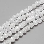 Natürliche Crackle Quarz Kristall Perlen Stränge, Runde, 7~8 mm, Bohrung: 1 mm, ca. 56 Stk. / Strang, 15.7 Zoll