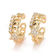 Серьги-каффы со звездами из кубического циркония EJEW-A069-15G