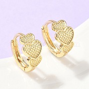 Серьги-кольца из латуни в форме сердца EJEW-Z102-15G