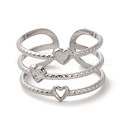 304 Stainless Steel Open Cuff Ring for Women RJEW-Z015-07P
