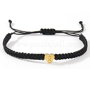 Браслеты из плетеных бусин в форме сердца из нержавеющей стали 304 с буквами OO6447-27