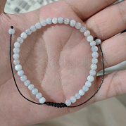 Регулируемый женский браслет из аквамариновых бусин CN3407-39