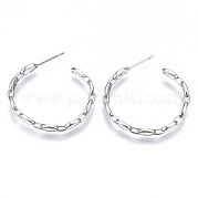 Brass Half Hoop Earrings KK-N232-115P-NF