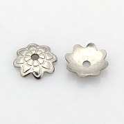 Бусины-цветы из нержавеющей стали 304 с одним лепестком STAS-N027-01
