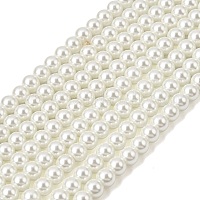 Круглые бусины из экологически чистого окрашенного стекла с жемчугом&nbsp;HY-A008-6mm-RB001