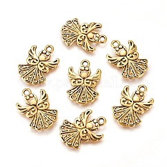 Pendente in lega stile tibetano, cadmio & nichel &piombo libero, angelo, oro antico, 20x14x1mm, Foro: 1.5 mm
