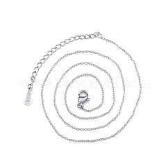 Collana con catene in acciaio inossidabile 304 anti-ossidazione per uomo e donna, colore acciaio inossidabile, larghezza: 1.2 mm, 15.75 pollice (40 cm)