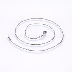 Collane a catena a serpente in acciaio inossidabile 304 anti-ossidazione, con chiusure moschettone, colore acciaio inossidabile, 20 pollice (50.8 cm), 1.2mm