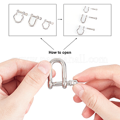 6 шт. 3 застежки-скобы с D-образным кольцом из нержавеющей стали 304&nbsp;STAS-UN0025-12