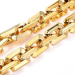 Ccbプラスチックボストンリンクチェーン  長方形  ミックスカラー  28x21x6mm  39.37インチ（1m）/連  1連 /セット&nbsp;AJEW-JB01069