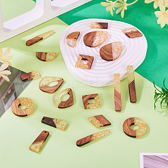 Большие подвески из смолы и ореха&nbsp;RESI-KS0001-04