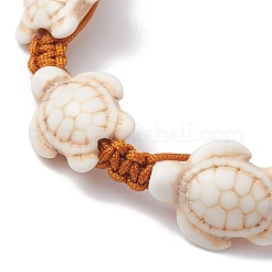 Bracciale con perline intrecciate di tartaruga marina sintetica turchese&nbsp;BJEW-JB10036-02