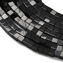 Бусины из натурального черного оникса G-Z110-J01-4x4mm