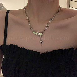 Ожерелья со звездами из сплава и нержавеющей стали 304 и синтетического лунного камня для женщин&nbsp;FS-WG61037-01