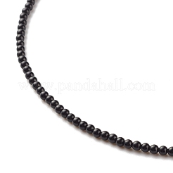 Collane di perline di agata nera naturale tinta e riscaldata per le donne&nbsp;NJEW-JN03789-06