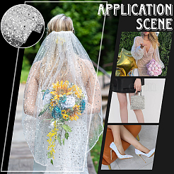 1 ярд полиэстеровой сетчатой ткани с пайетками DIY-FG0008-23A