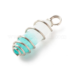 Pendentifs pointus à double borne en jade blanc vert naturel&nbsp;PALLOY-JF01686-07