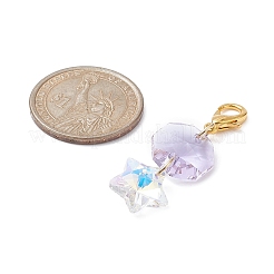 Стеклянные подвески в форме звезды/восьмиугольника&nbsp;HJEW-JM01044