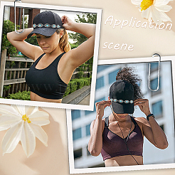 2 набор из 2 стилей синтетических бирюзовых бусин и пластиковых искусственных жемчужных бусин для шляпной цепочки AJEW-CN0004-03