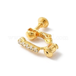 Messing mit Kristall-Strass-Clip-On-Ohrring-BeZubehörn&nbsp;FIND-WH0127-03G
