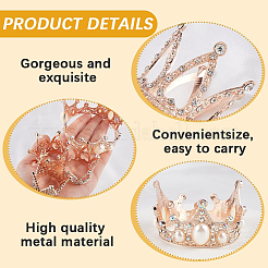 4 pièce 4 styles de décoration de gâteau en forme de couronne en alliage de strass&nbsp;DIY-SP0003-26RG