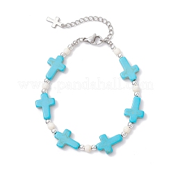 2 шт. браслеты из синтетической бирюзы и немагнитного гематита двух цветов для женщин BJEW-JB12222