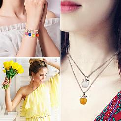 10 шт. яблоко драгоценный камень подвеска кристалл кварц исцеление натуральный камень подвески розовая серебряная пряжка для ювелирных изделий ожерелье серьги изготовление ремесел JX525A