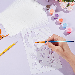 16шт письмо геометрический пластиковый рисунок трафареты для рисования&nbsp;DIY-WH0320-25