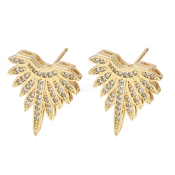 Boucles d'oreilles en laiton avec micro pavé de zircons cubiques pour femmes&nbsp;EJEW-A168-06G