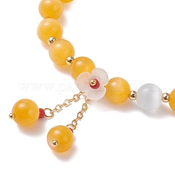 Эластичные браслеты из кошачьего глаза для женщин BJEW-TA00691-02