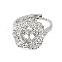 Цветочная латунь микропаве кубический цирконий регулируемые настройки кольца KK-K297-03P